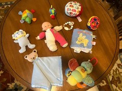 Baby Toy Lot Sensory Plush Rattles Soft Book Lovey Teether Infant Bundle