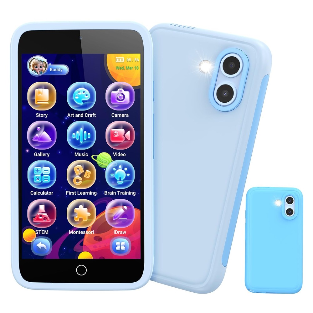 Kids Smart Phone, 3.97″ Touchscreen Learning Toy with Dual Camera, 210+ Games…