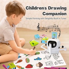 Children’s drawing robot, includes 150 cards, interactive voice education.
