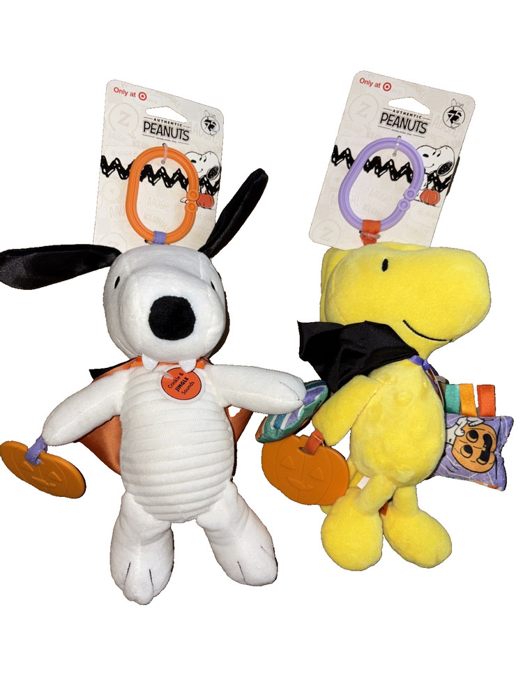 Peanuts Snoopy or Woodstock Vampire Halloween Stroller Clip Activity Toy NWT