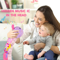 Baby Infant Musical Stuffed Animal Soft Toy with Multi-Sensory Crinkle, Rattle
