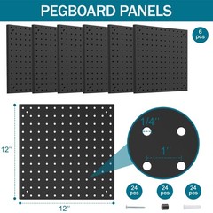 Peg Board Kit, Includes Pegboard and Accessories,with Hooks and Bins,Peg Boar…