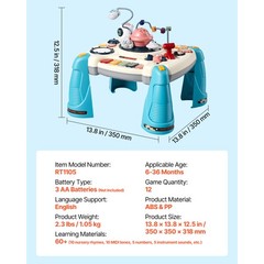 Uimoso Toddler Activity Table for 6+ Months with 60+ Sound Features
