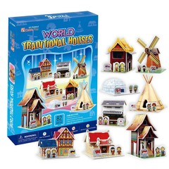 3D paper puzzle DIY toy world traditional house China Japan Canada US Thailand