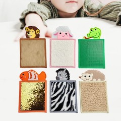 6Pcs Assorted Sensory Mats Educational Learning Polyester Animal Sensory Tiles