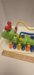 Megcos BABY KIDS Toy Pull Behind Caterpillar Sound Lights TESTED & WORKS EUC