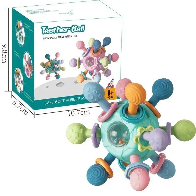 Baby Sensory Toys For 0-6 6-12 Months Food Grade Teething Toy Gift For Boys Girl
