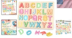 Fun & Safe Wooden Alphabet Puzzle: Develop Problem Solving Skills in Toddlers