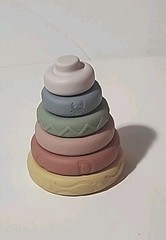 Silicone Stacking Rings Baby Sensory Learning Toy Six Colorful Textured Designs