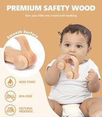 2 PCS Wooden Baby Car Toys for Toddlers 1-3 Years Old, Montessori Wooden Cars…