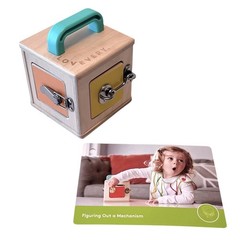 Lovevery Wooden Lock Box & Info Play Card Montessori Learning 19M+ Realist Kit