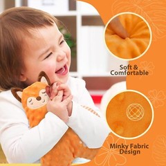 Baby Stuffed Animal Security Blanket with Teething Toy Baby Lovey Snuggle Toy