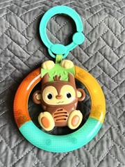 Bright Starts Shake & Glow Monkey Baby Hanging Hang Toy Lights Sound