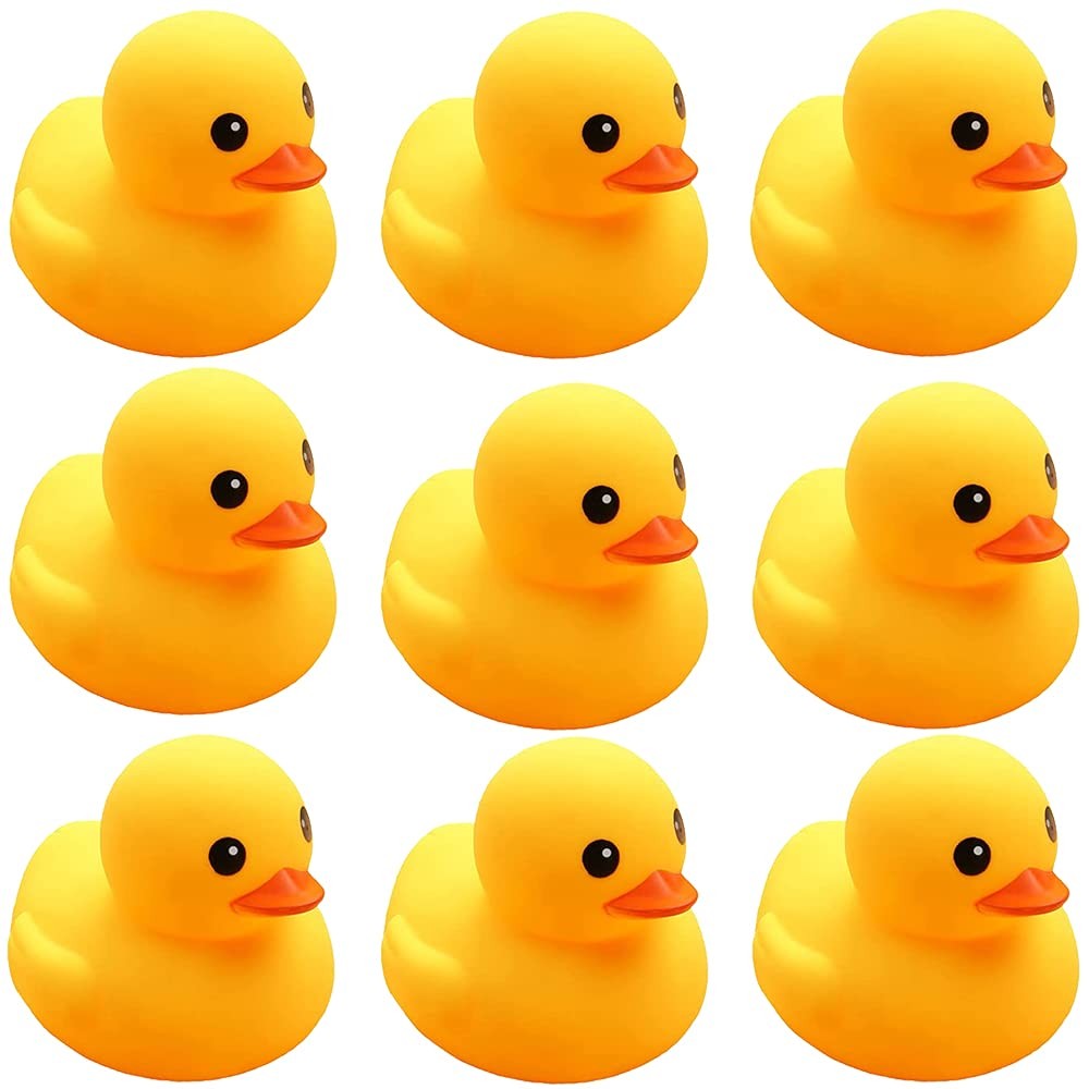 CICITOYWO Yellow Rubber Ducks, 10pcs Preschool Bath Toys Small,