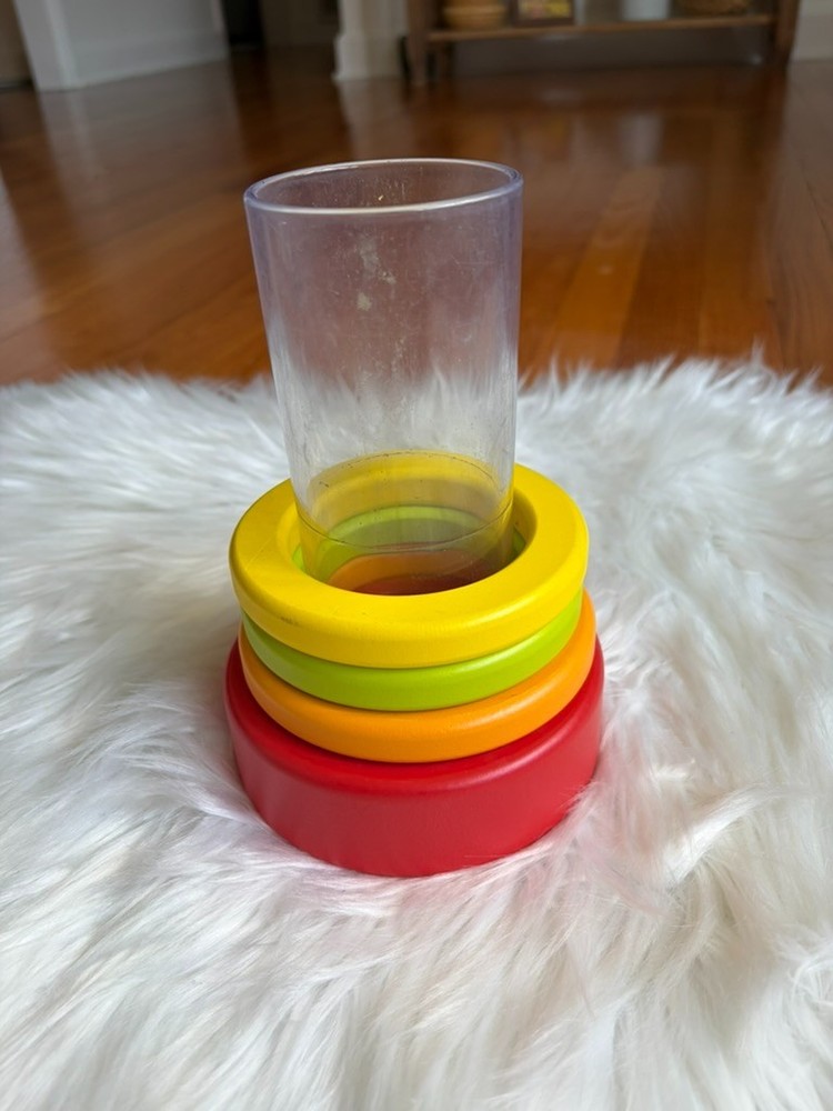 Lovevery Clear Tube with Wooden Stacking Rings The Explorer Play Kit