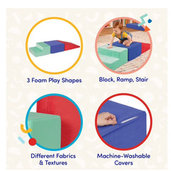 Battat Squishy Stack Climbers 3 Foam Multicolor Play Shapes, Toddler and Prescho