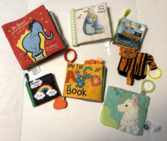 Baby Crinkle & Soft Books Teether Sensory Assorted Brands Sizes Lot of 7