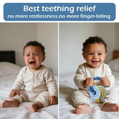 Baby Keys Teether Toys,Silicone Teething Toys for 3+ Months,Teething Blue-