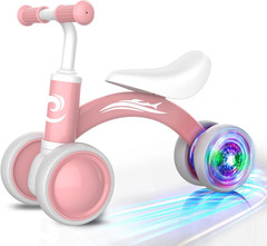 Gamfeiny Colorful Lighting Baby Balance Bike Toys for 1 Year Old Boy Girl Gifts,