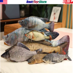 Simulation Fish Plush Toy Catnip Cat Toy Arowana Carp Pillow Stuffed Animal Gift
