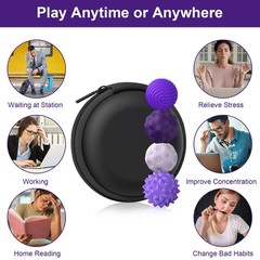 Silicone Fidget Balls 4 Pack Stress Anxiety Relief Sensory Toys ADHD Calming Off