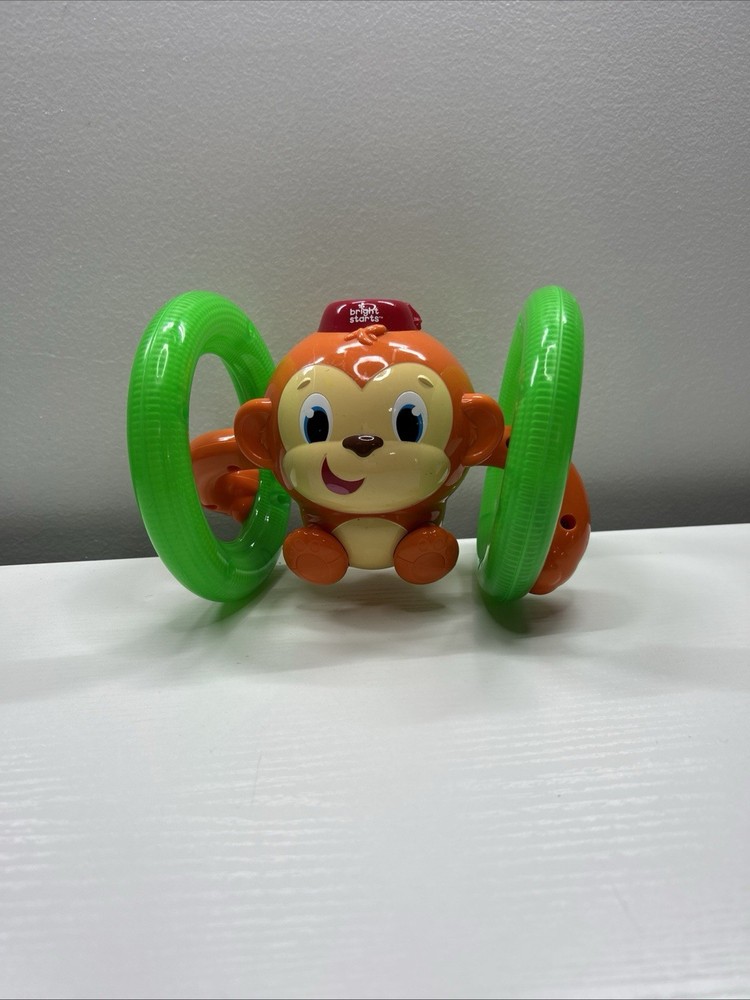 Bright Starts Roll & Glow Monkey Crawling Baby Toy With Lights And Sounds