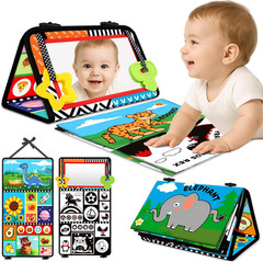 Baby Toys 0-6 Months – Tummy Time Toy Black and White High Contrast Newborn Toys