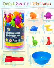 48 Pcs Counting Dinosaurs Montessori Toys for 3 4 5 Years Old Boys Girls, Toddle