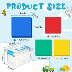 800 Pcs Foam Square Counters Color Tiles Square Color Sorting Tiles Math Coun…