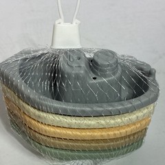 Square Plastic Coaster Set, Multicolor Solid Modern Stackable, 6-Piece