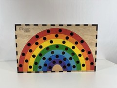 Rainbow Fine Motor Board – Montessori-Inspired Learning Toy, Handmade 62 pieces