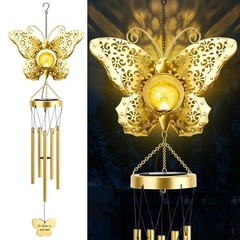 JYPS Butterfly Solar Wind Chimes, 40-Inch Large Waterproof Windchim… Fast Ship