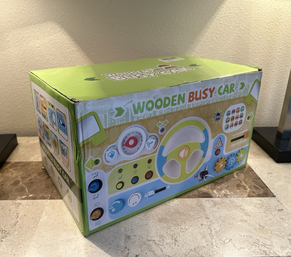 Wooden Busy Car Activity Toy, Cars & Vehicles, Multicolor, Age 3+, Motor Skills