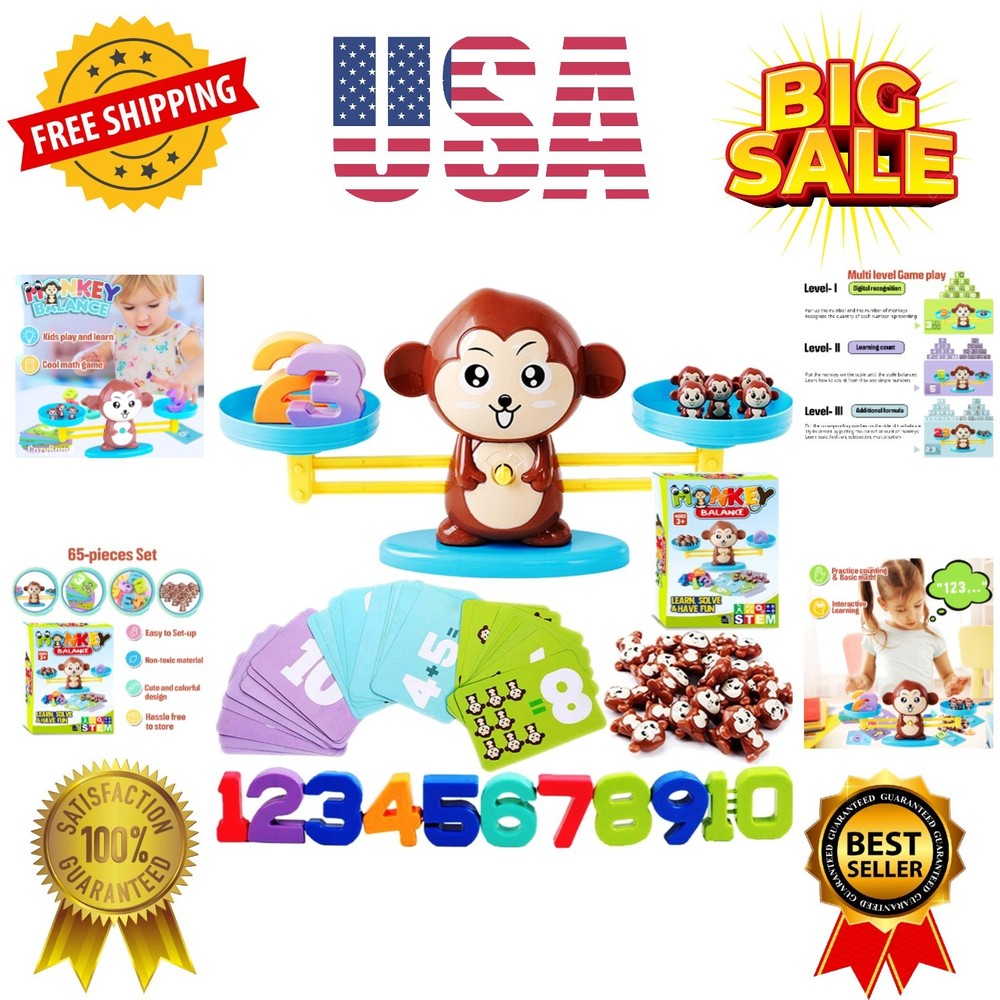 Monkey Scale Balance Counting Toys Math Games STEM Preschool Educational Toys…
