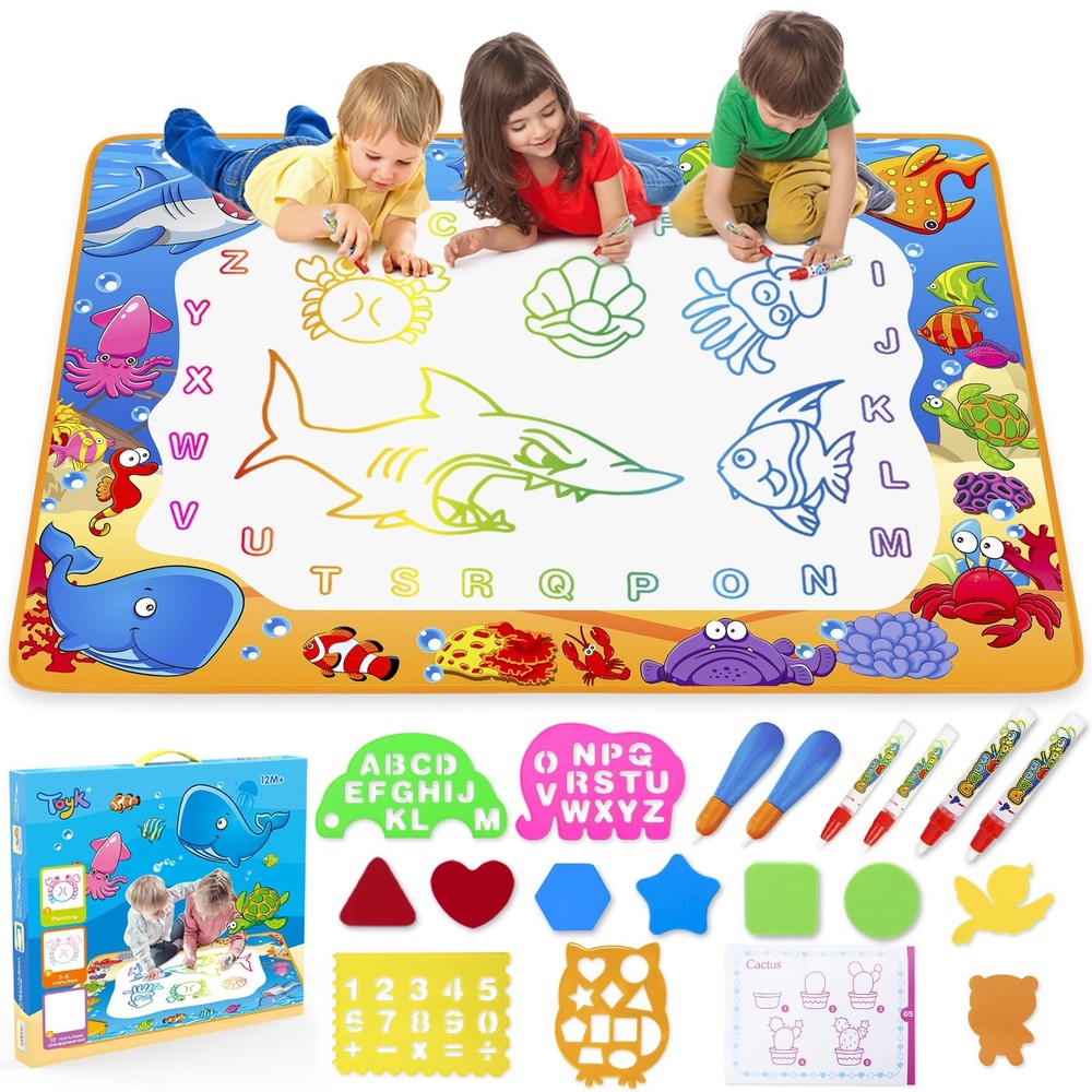 Water Doodle Mat – Kids Painting Writing Color Extra Large, Ocean