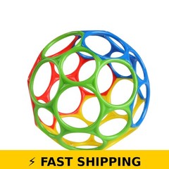 Bright Starts Oball Easy Grasp Classic Ball – Infant Toy – Red/Yellow/Green/Blue