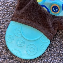 Bright Starts Brown Monkey Lovey Teether Crinkle 9 Inch Security Blanket Chewing