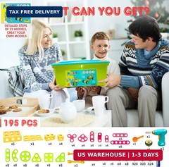 NXONE 195 PCS Educational STEM Toys for Boys and Girls Ages 3 4 5 6 7 8 9 10 Con