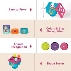Baby Stacking Toys for Toddlers 1-3, Nesting Cups Shape Sorter for Infant 6 to 1