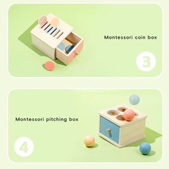 Montessori Toys for 1-3 Year Old Color Sorting Wooden Drawer Box Toy for Toddler