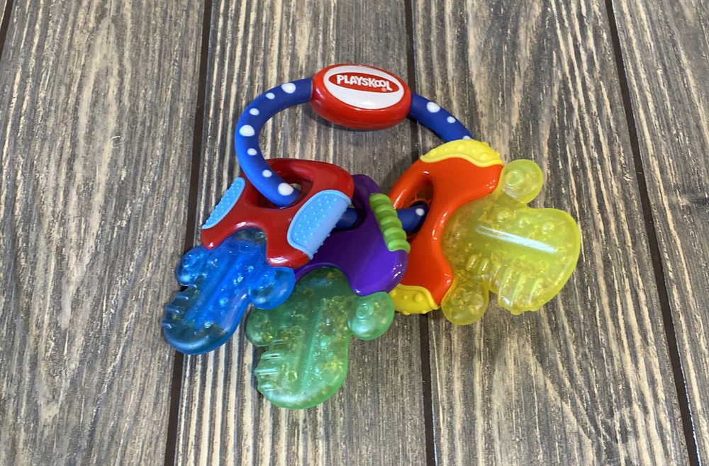 Playskool Multicolor Blue Red Yellow Green Key Ring Teether Baby Toy Toddler