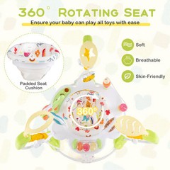Baby Activity Center Height Adjustable Baby Bouncing Saucer with Interactive Toy