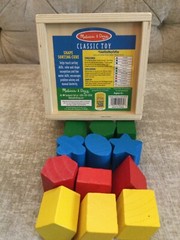 🌺MELISSA & DOUG Shape Sorting Cube 12 Colorful Blocks Activity Toy EXCELLENT 🌺