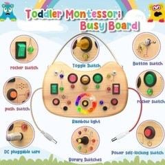 Interactive Light Switch Busy Board for Toddlers: 1-3 Years, Fine Motor Skills