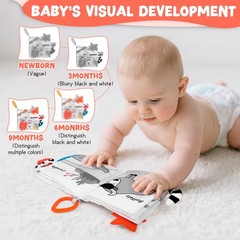 Odeepstar Baby Book 0-12 Months, Crinkle Cloth Book with Rattle and Touch and…