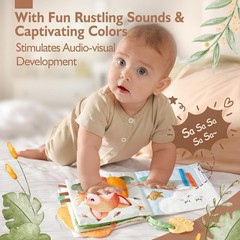 Baby Books 0-6 , Tummy Time Sensory Toys 6 to 12 Touch Feel Crinkle Book for…