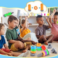 2-in-1 Montessori Counting & Stacking Toys for Toddlers 1-5 | Sensory Learning G