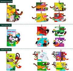 3PCS Touch & Feel Cloth Crinkle Soft Baby Books Toys for 0-18 Months Infant Baby