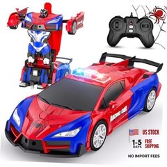 Remote Control Car with One Button Transformation, RC Cars Transforming Red