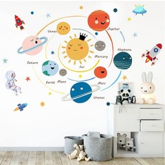Space Planet Wall Decals Wall Stickers Kids,Cute Educational Wall Stickers fo…